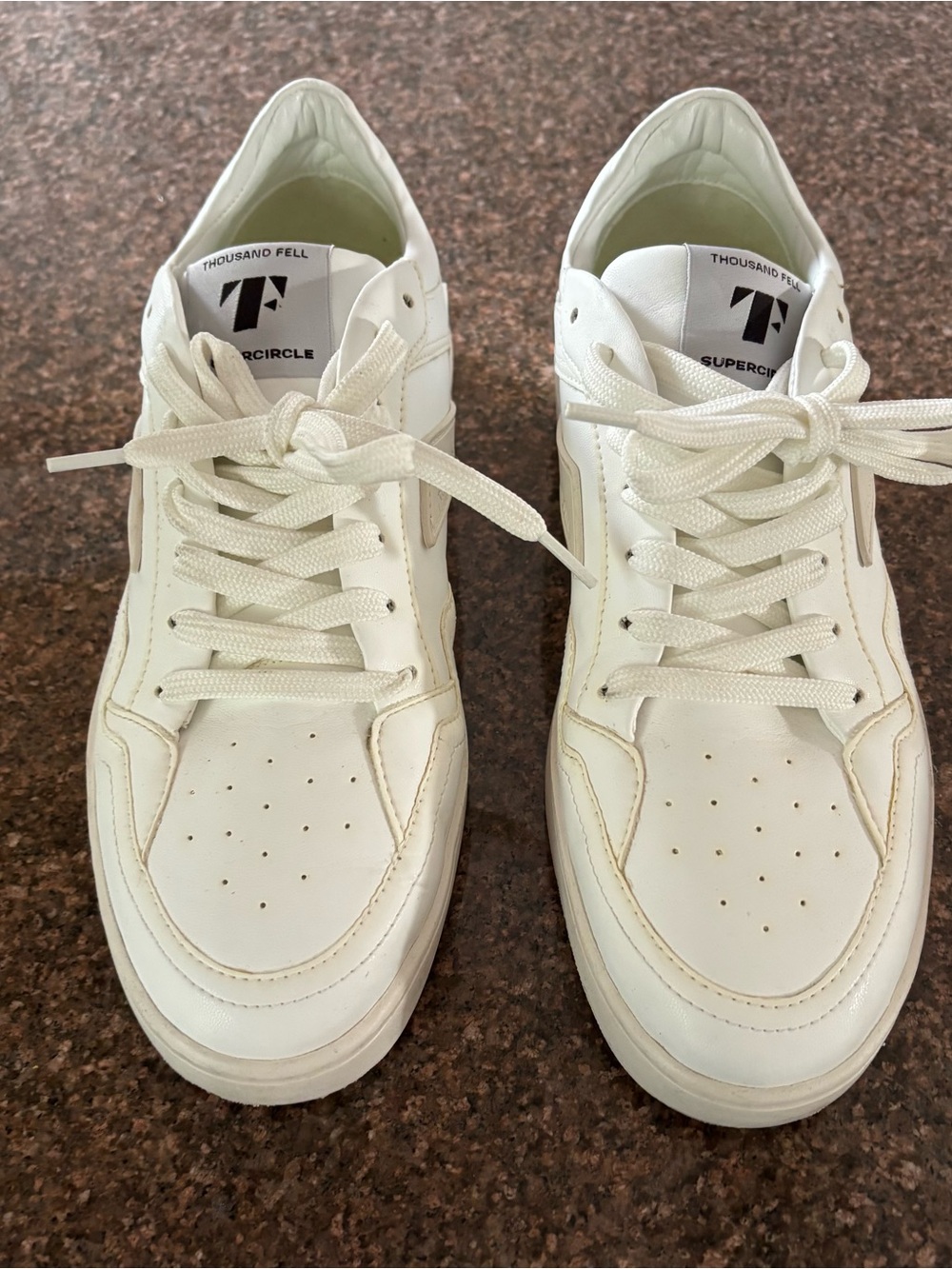Thousand Fell Supercircle White Ladies Low-Top Leather Sneakers-W 7